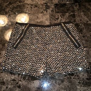 Sequin Zipper Shorts.